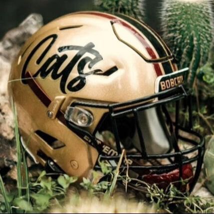 TXSTUnis's tweet photo. Gold script Bobcats and Black-out Cats photos https://t.co/1GaThHIsyw
