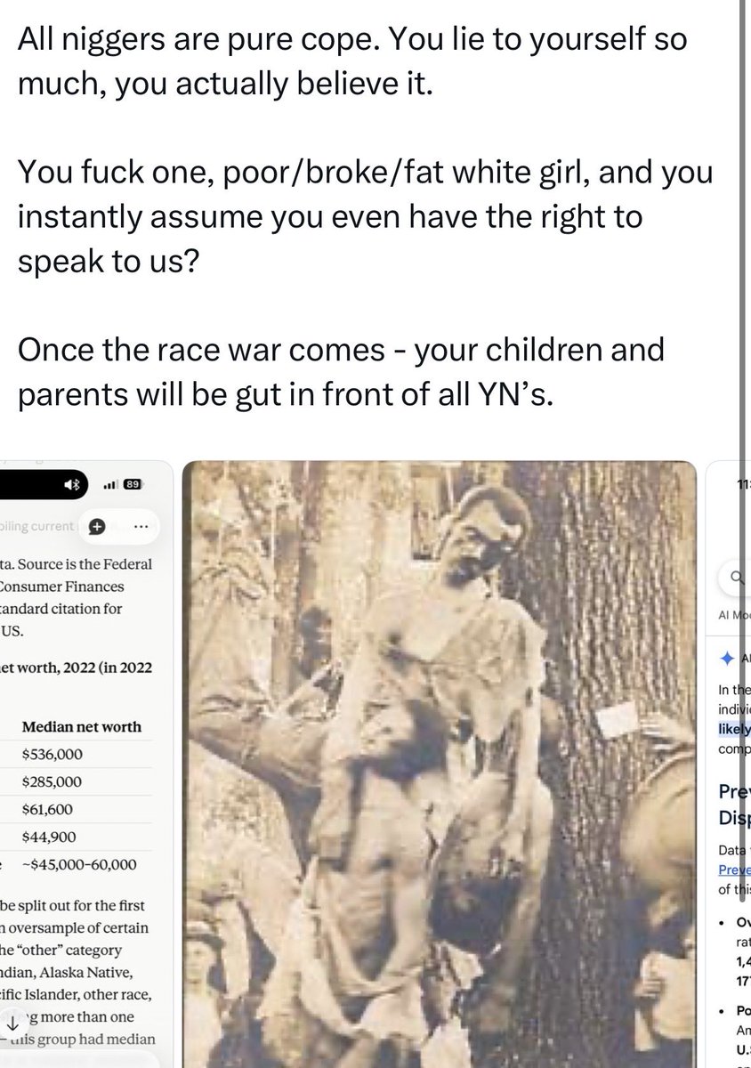 BleepBloop699's tweet photo. @Cucked_Neander @slimedsociety @pooppoolitics @theDemonGash @navyhato You sent porn memes - because all you can debate is irrelevant, tiny statistics like beastiality, or familicide. You realize how irrelevant, in proportion those are - vs the scum that is the nigger race? https://t.co/tiZRniUEZc