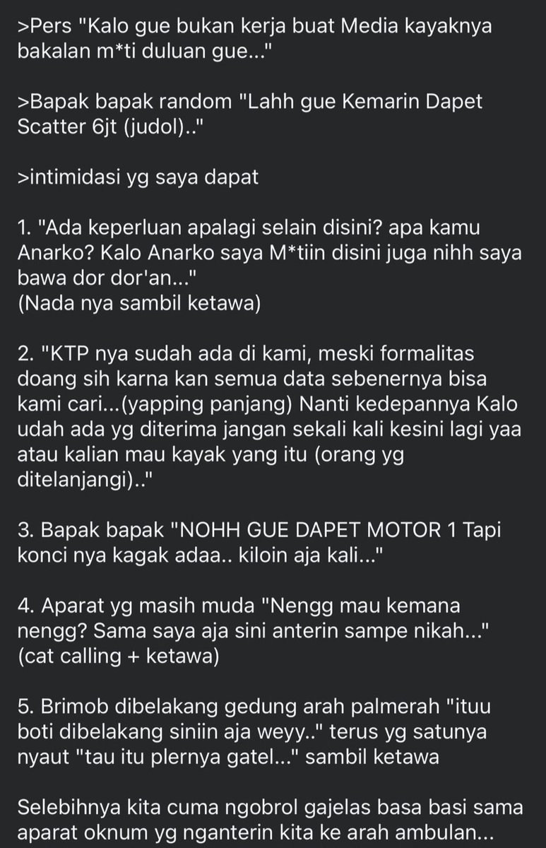 BudiBukanIntel's tweet photo. Kesaksian dari salah satu peserta aksi 27 agustus kemarin

Intimidasi dan pelecehan dalam lingkungan kepolisian, kapan berbenahnya institusi ini? https://t.co/Vh9Q5JLbrm