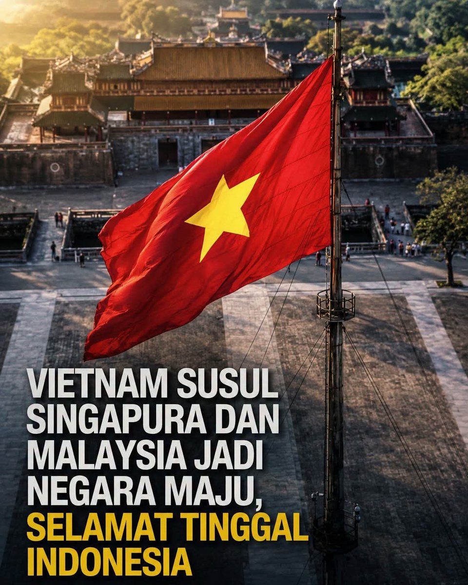 BebySoSweet's tweet photo. Selamat Tinggal Indonesia, Kini Vietnam Susul Singapura dan Malaysia Jadi Negara Maju.

Bye bye🥹
 https://t.co/lLX9YsM8uQ https://t.co/qdxJ7LNmVI