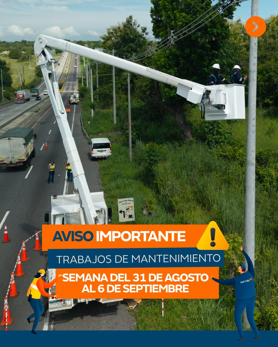 NaturgyPa's tweet photo. Conoce los trabajos de mantenimiento que estaremos realizando del 31 de Agosto al 6 de Septiembre en nuestra zona de concesión. Entendemos que estas actividades pueden generar inconvenientes temporales, pero son necesarias para mejorar la infraestructura y asegurar un mejor suministro.