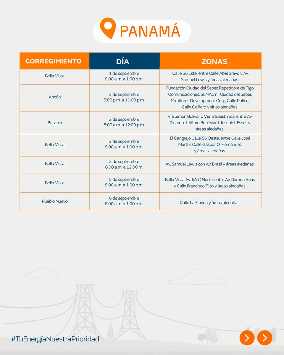 NaturgyPa's tweet photo. Conoce los trabajos de mantenimiento que estaremos realizando del 31 de Agosto al 6 de Septiembre en nuestra zona de concesión. Entendemos que estas actividades pueden generar inconvenientes temporales, pero son necesarias para mejorar la infraestructura y asegurar un mejor suministro.