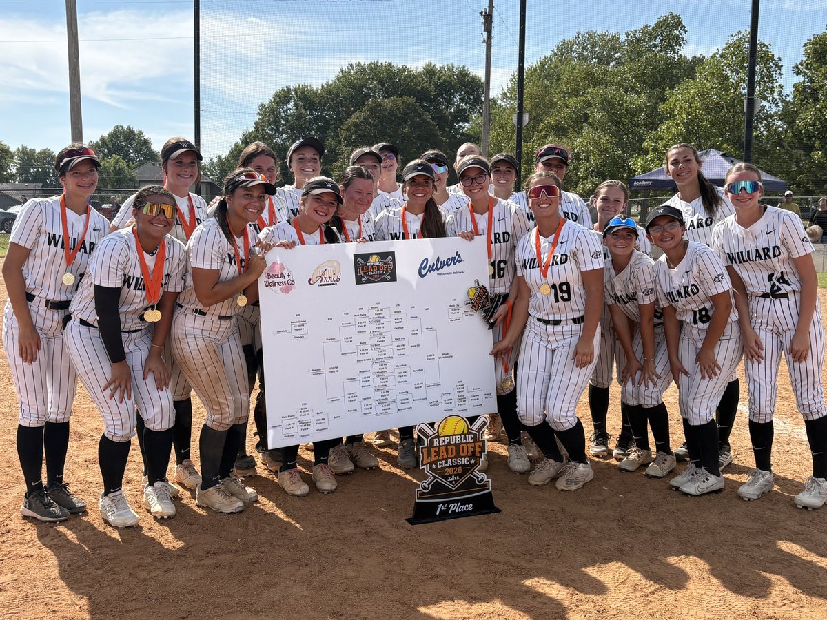 WILLARDSOFTBALL's tweet photo. Varsity goes 4-0 on opening weekend &amp; are the Repmo Lead Off Tourn champs. Wins over West Plains, Carthage, Webb, &amp; Mac County. Arauz, Barr, Hicks, Piper, and Ebert all tourn. team. Arauz MVP. Ebert best offensive player. Out scored opp. 51-9. Great start. Ozark @ home Tuesday. https://t.co/gVhyBoJWXC