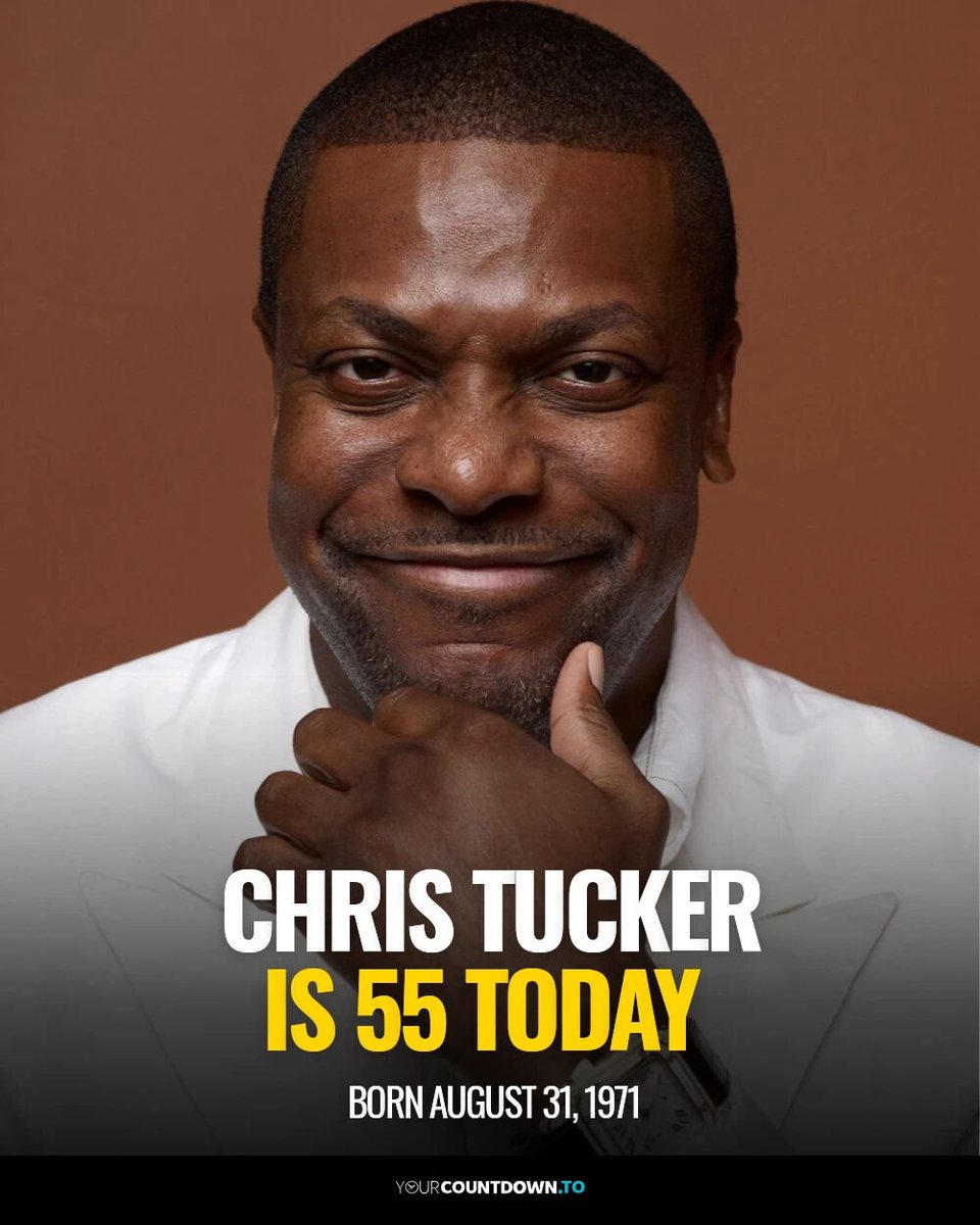 YourCountdownTo's tweet photo. Cheers to 55 years of laughs! 🎉 Chris Tucker went from stand-up stages to Hollywood stardom, becoming unforgettable as Smokey in Friday and James Carter in Rush Hour. Happy birthday to a comedy legend! 🎂🔥 https://t.co/lkySzFUHwu