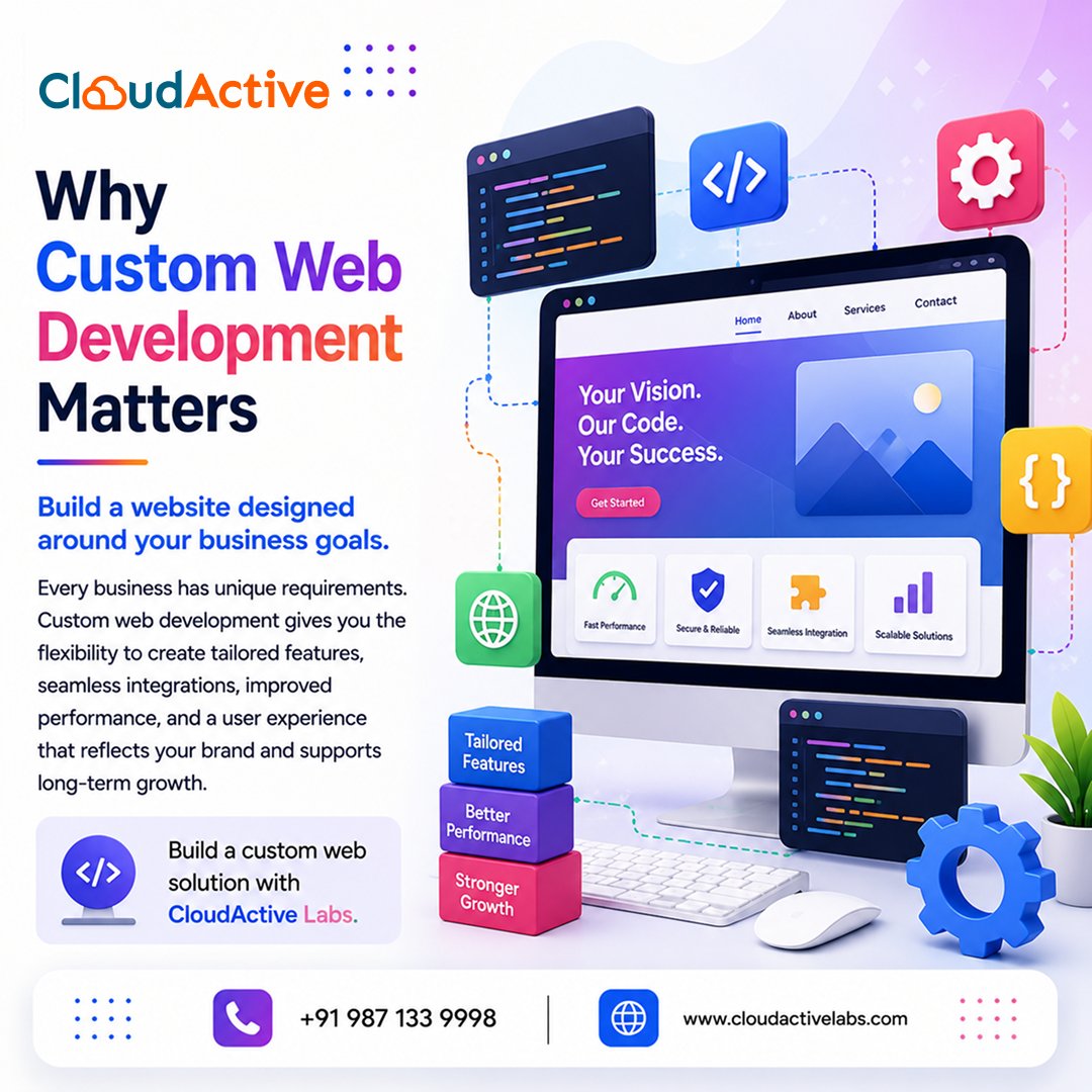CloudActiveLabs's tweet photo. Custom web development means a website built around your businessโnot a one-size-fits-all solution. Build tailored features, better performance, and scalable experiences with CloudActive Labs.
๐ +91 987 133 9998
๐ https://t.co/cXZbJ8JRXq
#WebDevelopment #CustomWebDevelopment https://t.co/P7y5CeTGUP