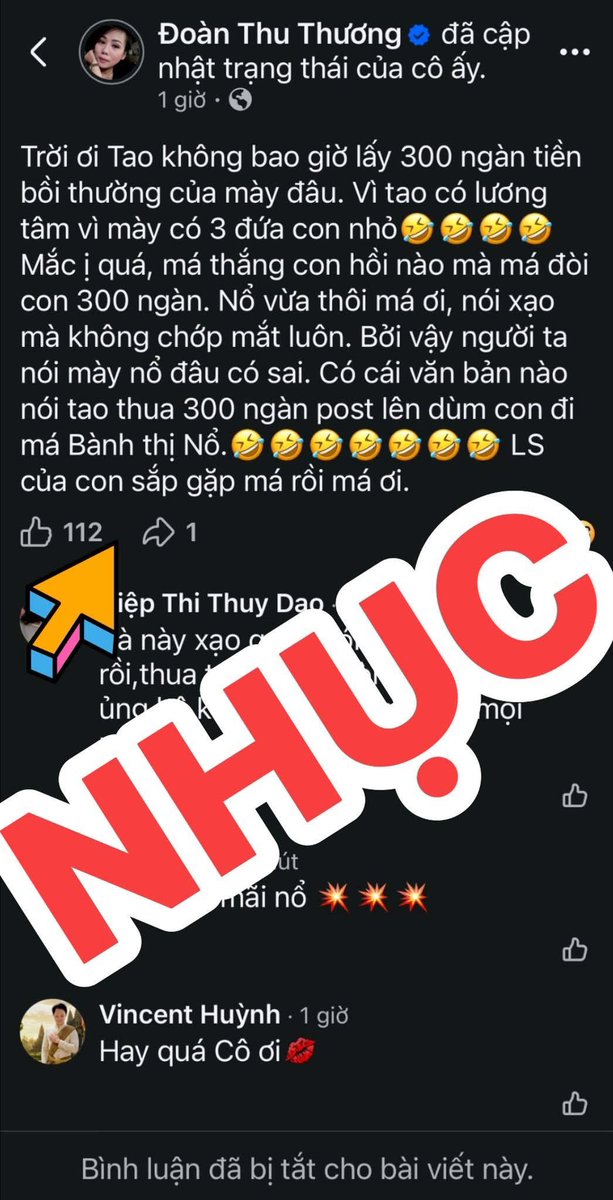 JessDola's tweet photo. ‼️‼️THU THƯƠNG‼️‼️
Ồ..!!! Ngộ ghê cơ..!!!

Vừa thấy đăng bài viết và clip ngắn của bà Tổng cách đây vài phút, sao giờ lại xóa clip zồi chời…

Zân chơi chi lạ kỳ zậy hả, không những xoá clip… mà lại còn khoá cả bình luận nữa. Không khác gì muốn “chơi”… mà không chịu tụt wuần, làm sao “RA” pà nội😂

Đã dám đưa mặt lên MXH, mà sợ bị bem là sao. Gia đình nền tảng zữ chưa.!? Để CCC bố thí cho pà cái NỀN & TẢNG ĐÁ, chỉ cần lập bia mộ là đúng nghĩa NỀN TẢNG lunnnn🪦🪦🪦
#nguyenphuonghang