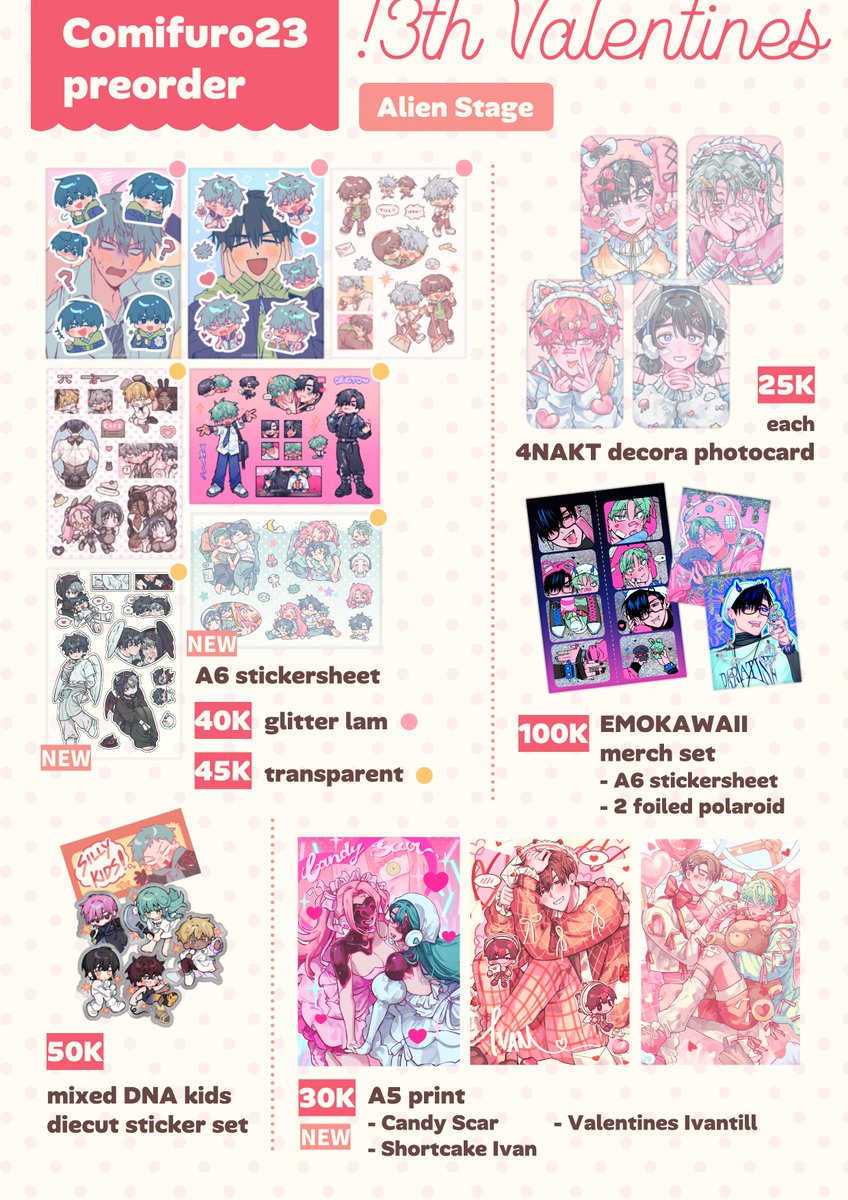 chocorocotan's tweet photo. [RT💛] #CF23 catalogue .⋆❀°

🗓️PO period 31 Aug - 6 Sept
🩷 Pick up ONLY (both days)
🔗 https://t.co/iPFTgcmOCw
❗️ MIN SPEND 100K ❗️ GO please DM

💟 ALNST, GSGW, PLAVE, PRSK, 18trip, sakamoto days, windbreaker, nijiheroes, ORIGINALS...
[1/2] #cf23catalogue #Comifuro23 https://t.co/b4RbAIPlh3