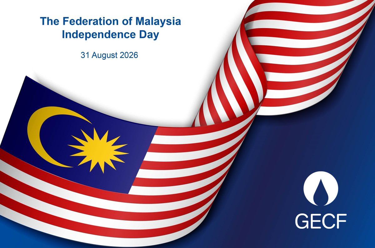 GECF_News's tweet photo. The #GECF congratulates the leadership and people of the Malaysia on the occasion of their Independence Day and extends the warmest wishes for continued peace, prosperity, and happiness.

#Malaysia #IndependenceDay https://t.co/4tJSEYNtqS