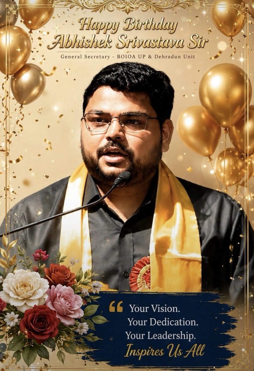 CommanBankerBOI's tweet photo. Happy Birthday to our dynamic leader, Shri Abhishek Srivastava Sir, General Secretary - BOIOA UP & Dehradun Unit.

Your Vision. Your Dedication. Your Leadership inspires us all.

Wishing you good health, happiness, and continued success. May you keep guiding us like this always. 💐💐