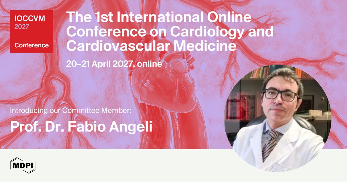 Cardiovasc_MDPI's tweet photo. π’ We are excited to announce Prof. Dr. Fabio Angeli as Committee Member for Session 4. Cardiorenal Medicine.
More details about the conference: https://t.co/hVR9V9Nxvb
#IOCCVM #Cardiology https://t.co/FK4sElvWZn