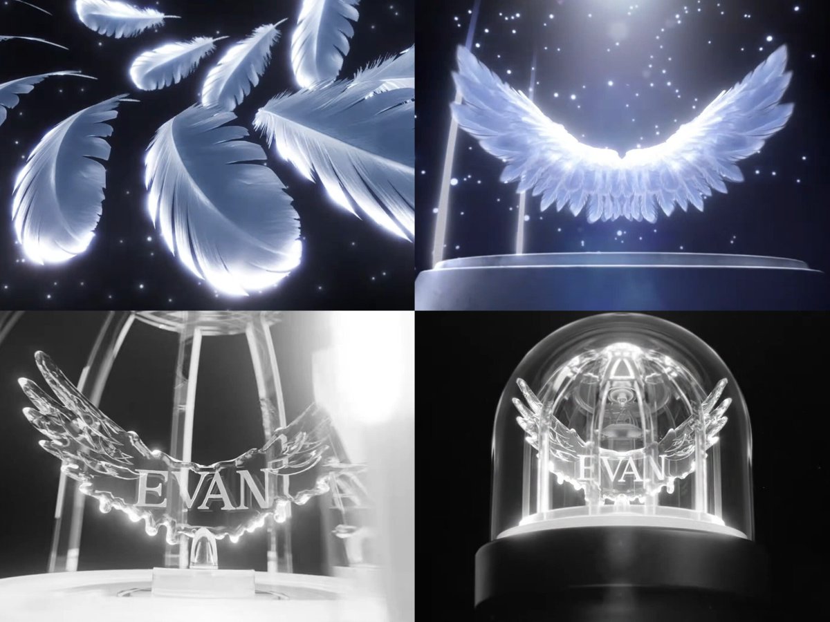 kdnkji's tweet photo. "EVAN" Official Light Stick มาแล้วววว ชีมีความเป็นปีกใดๆ ฮืออ บงสวยสมคำล่ำลือจากฮีซึงมาก😭😭😭😭😭 https://t.co/GjybVZpkM3