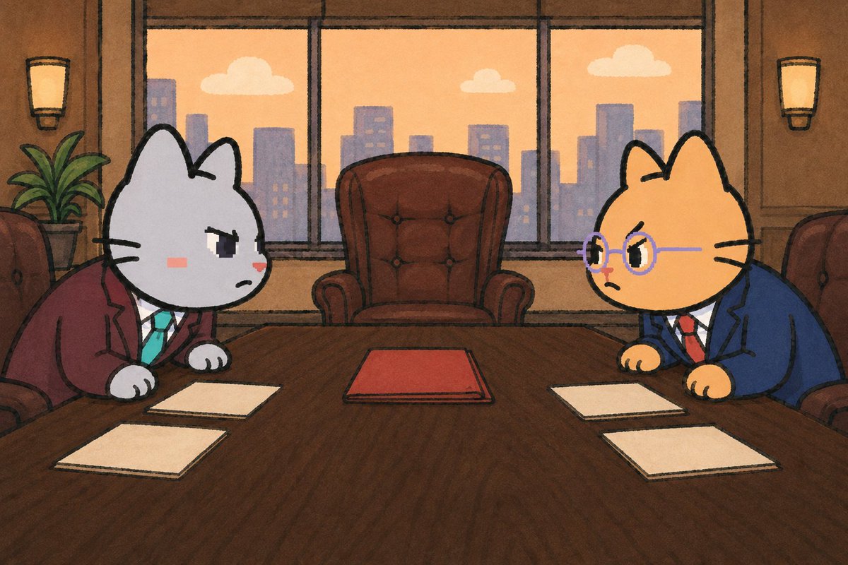 MeowINC_RH's tweet photo. when a boardroom challenge starts, $MEOW is put on the line.

defend the chair and part of the challenger’s deposit is burned.
lose it and the challenger takes your rank.

the climb up the office ladder keeps $MEOW moving. https://t.co/Sy1Z6QMy9Z