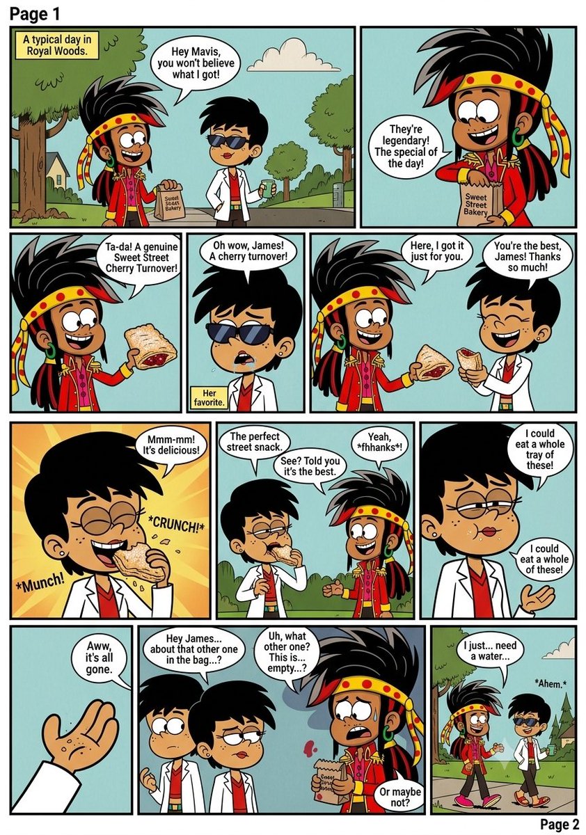 tatum_jame33182's tweet photo. #TheLoudHouse #art #drawing #Jamesmaxwell #mavisping #oc #comic #NationalcherryTurnovers
August 29th Cherry 🍒 Turnovers
Cherry turnovers from Mavis, an old friend of James. https://t.co/qSeFqHnXUr