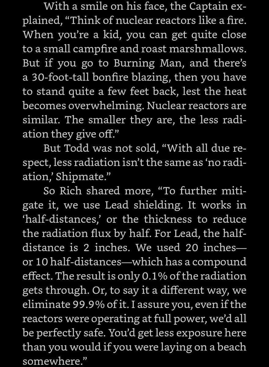 CaptGeek's tweet photo. @UnoMasReactor I agree fully. My sub was smaller (SSN vs SSGN), but same setup, mostly. Here's the simplified way I explained things in my novel. Everyone seems to fear radiation, but I'd get more from a day at the beach than being 20' from an active reactor. https://t.co/GlUTCVpP42