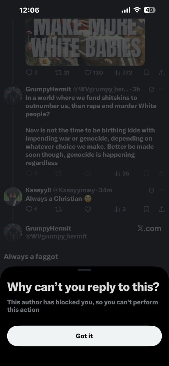 Kassyymwy's tweet photo. @WVgrumpy_hermit @VrilmaxxedSamJr Anddd he blocked me https://t.co/zL4eBngxbL