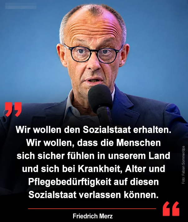DirtyHarry_tv's tweet photo. Friedrich Merz und die „finanzielle Verantwortung“. Endlich jemand, der ausspricht, was eigentlich jeder sieht, der eine einfache Additionsaufgabe beherrscht.

Wir hören ständig, dass das Geld für den Sozialstaat „nicht da“ ist. Die Rente wackelt, die Pflege ist ein Albtraum. Aber schauen wir uns doch mal an, wo das Geld eigentlich ist.

Es ist weg! Es ist einfach weg! Wir betreiben hier eine globale Wohltätigkeitsveranstaltung auf Kosten des eigenen Volkes. Phänomenal!

Ich bitte Sie: Wir bauen Radwege in Peru! Wir schicken Waffenlieferungen im Wert von Milliarden in die Ukraine! Und dann haben wir dieses wunderbare, staatlich finanzierte Wellness-Programm für Scheinasylanten, bei dem man sich fragt, ob Deutschland eigentlich nicht das offizielle Empfangszimmer für den gesamten globalen Süden geworden ist.

Und dann kommt Merz und sagt ganz vorsichtig: „Wir müssen schauen, dass es finanzierbar bleibt.“ Das ist die politische Umschreibung für: „Vielleicht sollten wir aufhören, die ganze Welt zu bezahlen, bevor wir uns hier im eigenen Land nicht mal mehr die Zähne putzen können.“

Ein herrlicher Zirkus. Wir exportieren unseren Wohlstand in alle Himmelsrichtungen, nur damit wir uns hierzulande dann gegenseitig erklären können, dass die Kasse leider leer ist.

Wirklich rührend, diese altruistische Selbstaufgabe. Ein wahrer Genuss!