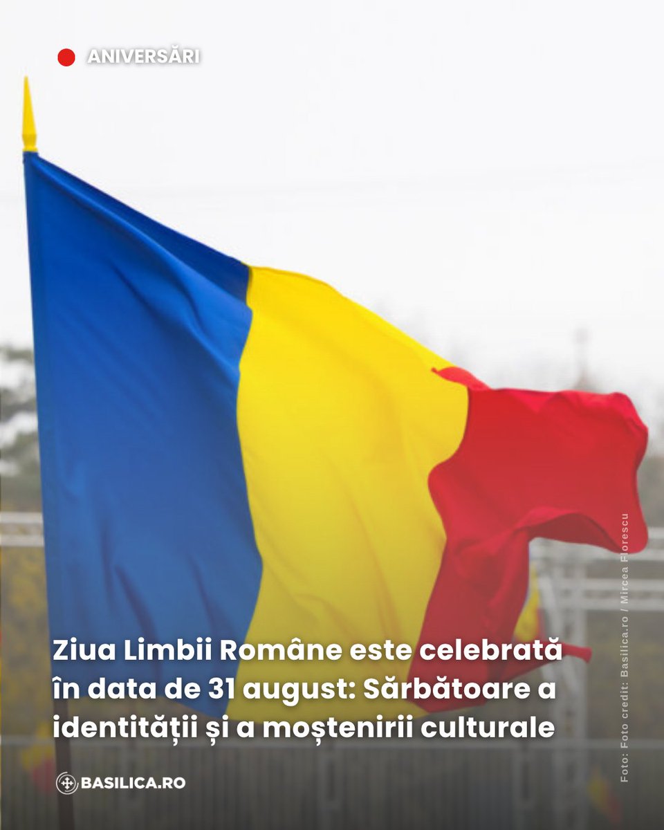 AgentiaBasilica's tweet photo. 🇷🇴Ziua Limbii Române este celebrată anual în data de 31 august, fiind dedicată identității și moștenirii culturale românești.

În România, această zi a fost instituită în 2013, în timp ce în Republica Moldova este marcată încă din 1990, ca urmare a mișcării de renaștere națională de la sfârșitul anilor ’80.

https://t.co/MHHQ171lJE