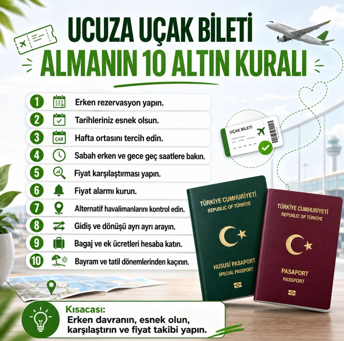 Öğretmen on X: "✈️ UCUZA UÇAK BİLETİ ALMANIN 10 ALTIN KURALI 1. Erken 