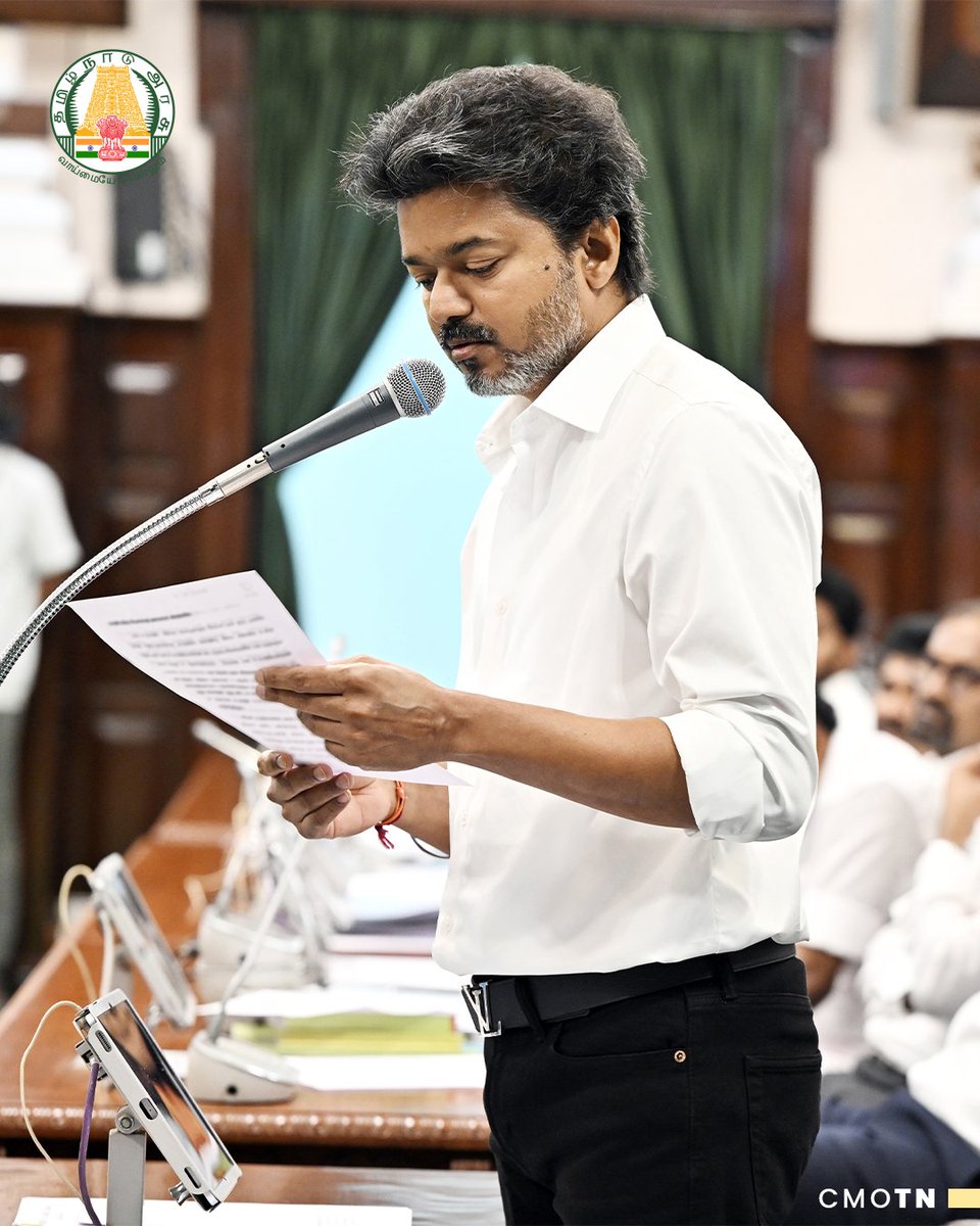 CMOTamilnadu's tweet photo. மாண்புமிகு தமிழ்நாடு முதலமைச்சர் திரு.ச.ஜோசப் விஜய் அவர்கள் இன்று (31.8.2026) தமிழ்நாடு சட்டமன்றப் பேரவையில், விதி எண் 110-ன் கீழ், பால் உற்பத்தியாளர்கள் பயனடையும் வகையில் பால் கொள்முதல் விலையை 44 ரூபாயாக உயர்த்தியும், எரிசக்தித் துறை சார்பில் புதிய மின்கட்டமைப்புகள் அமைப்பது தொடர்பாகவும், காஞ்சிபுரம் மாவட்டத்தில் செமிகண்டெக்டர் மற்றும் மின்னணுவியல் உற்பத்திப் பூங்கா, கோயம்புத்தூரில் டிஜிட்டல் நிதி மையம் மற்றும் திருச்சிராப்பள்ளி மண்டலத்தில் பல்முனை சரக்குப் போக்குவரத்து மையம் அமைப்பது தொடர்பாகவும் அறிவிப்புகளை வெளியிட்டார்.

#CMJosephVijay‌