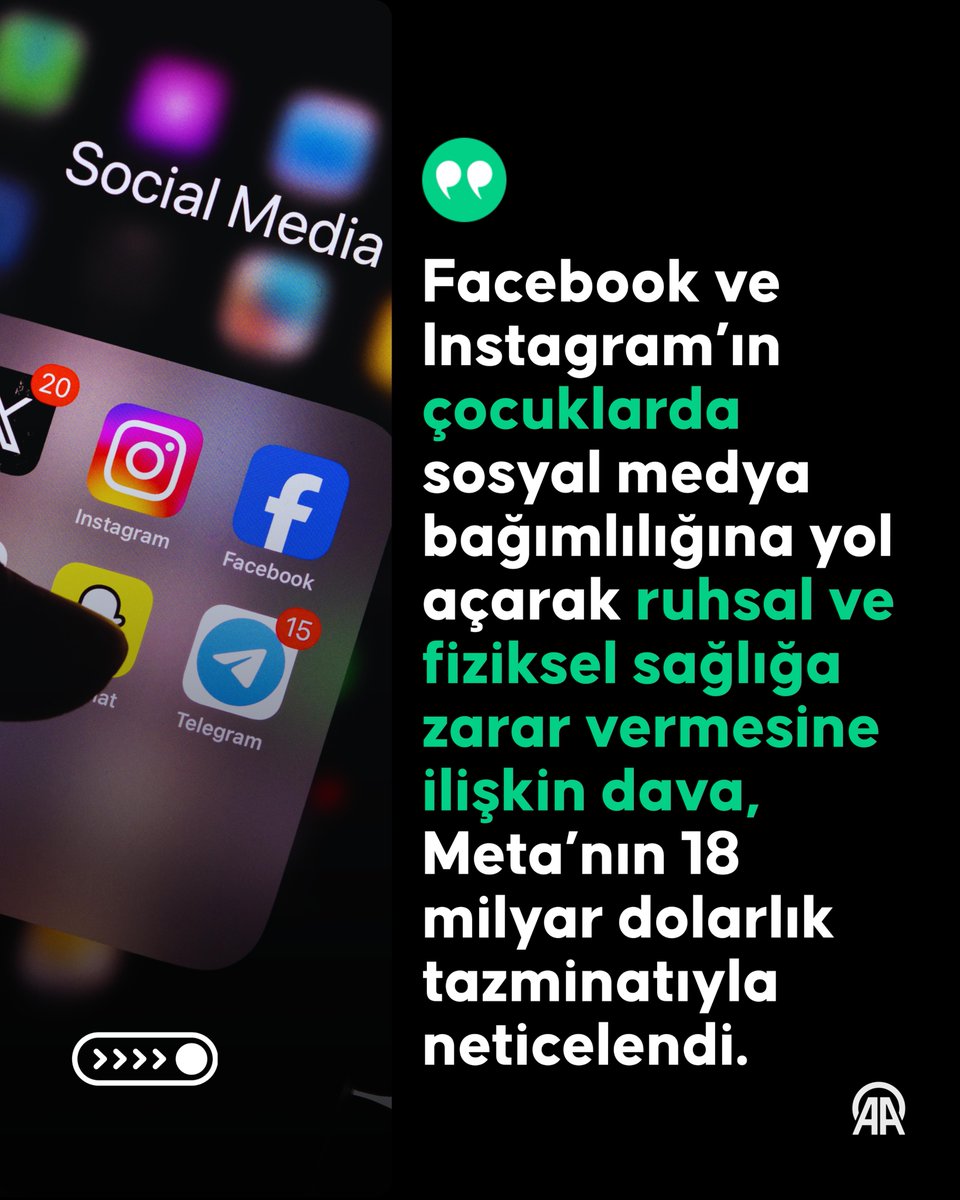 AAGorus's tweet photo. Meta’nın 18 milyar dolarlık tazminatı, çocuk güvenliği ve mahremiyet tartışmalarını yeniden gündeme taşıdı. 

Bu karar, sosyal medya platformlarının sorumluluğunu nasıl değiştirecek?

✍🏻 Prof. Dr. Sefer Kalaman yazdı. (@SeferKalaman)

👉🏻 Tamamı AA Analiz'de: https://t.co/axsw9fnPBf