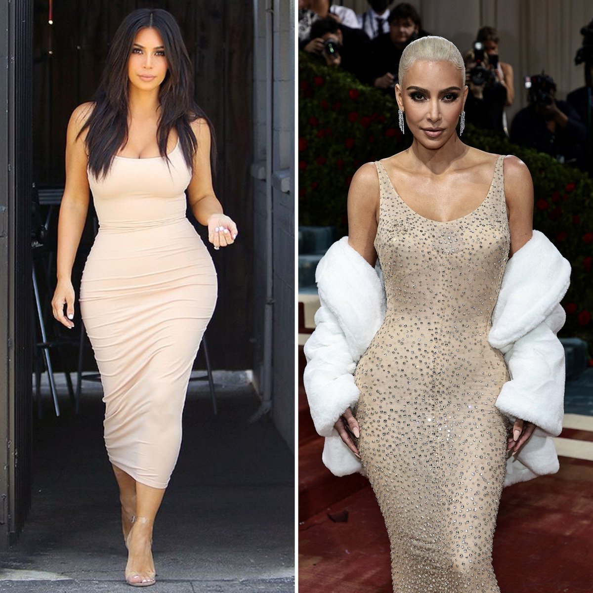 odey_me's tweet photo. CELEBRITIES WHO HAD TO SHADE SOME WEIGHT JUST SO THEY CAN FIT INTO AN ICONIC DRESS

1. Kim K.
 
In 2022 Kim received alot of backlash for  losing 16pounds just so she could appear in the famous Merilyn Monroe's Iconic dress at the MET GALA. https://t.co/8m8v1nKA6H
