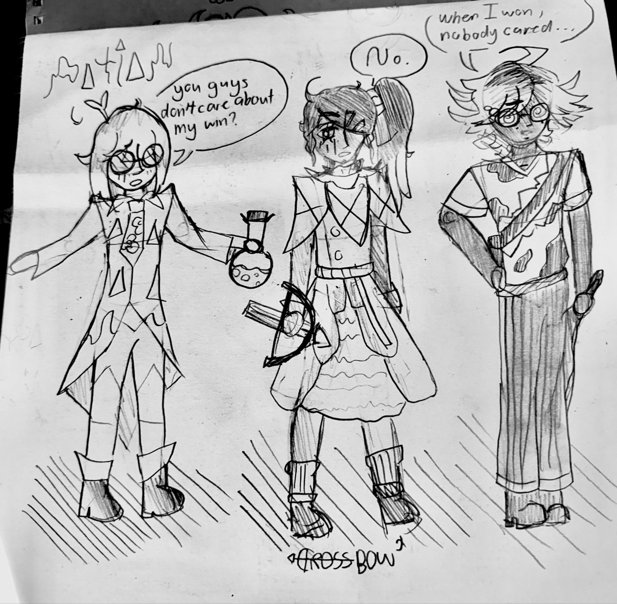 potofroux's tweet photo. Scroll might have to join the loser’s gang again😔😔
+ a doodle from what happened yesterday 
(omg the paper is so folded🙃)
#earclacks https://t.co/rU38f91jo3