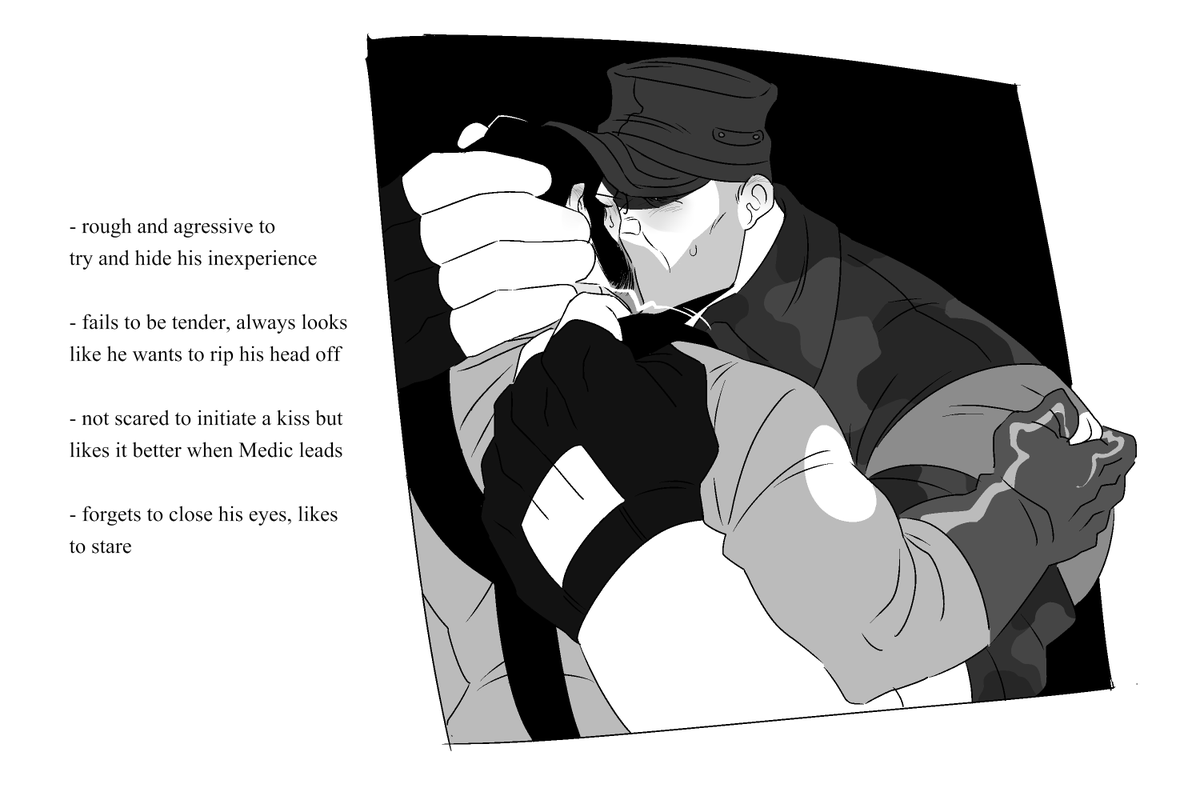 dailyheavymedic's tweet photo. day 310 #tf2

(I wanted to do the heavymedic's ocs but got wayyy more submissions than i expected so ill be doing them the next few days, for now have this-)

Heavies and my hc's on how they approach kissing https://t.co/cEk2eB84JV