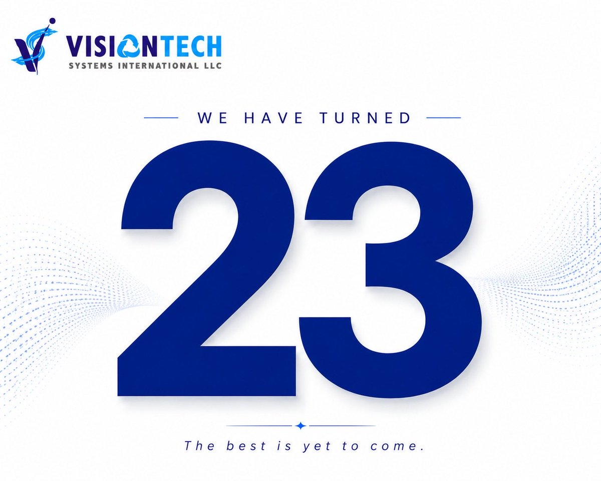 VisiontechDXB's tweet photo. 23 years. Still hungry. Still evolving. Still building what’s next. 💙

In technology, 23 years is a long time.

Technologies disappeared.
Markets transformed.
Cyber threats changed.
Cloud changed everything.
AI is changing it again.
And so did we. https://t.co/dCoTqCpZV3