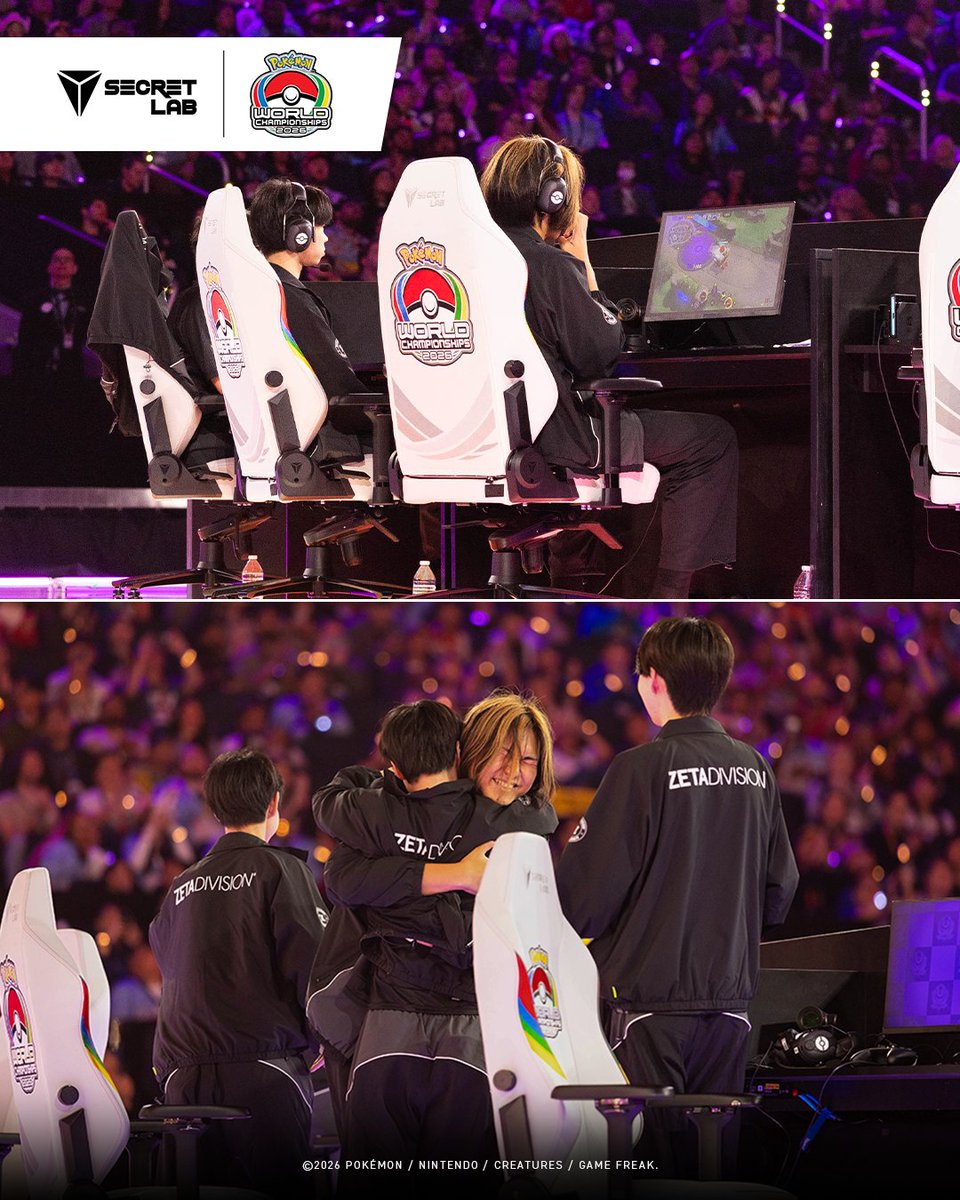 secretlabchairs's tweet photo. Powering the best Trainers on stage as they battle for the title of World Champion. Created just for the Pokémon World Championships, the Secretlab TITAN Evo Pokémon World Championships 2026 Edition helps Trainers find glory with tournament-grade ergonomics: https://t.co/jTrydKFPZt 

#PokemonWorlds #Pokemon