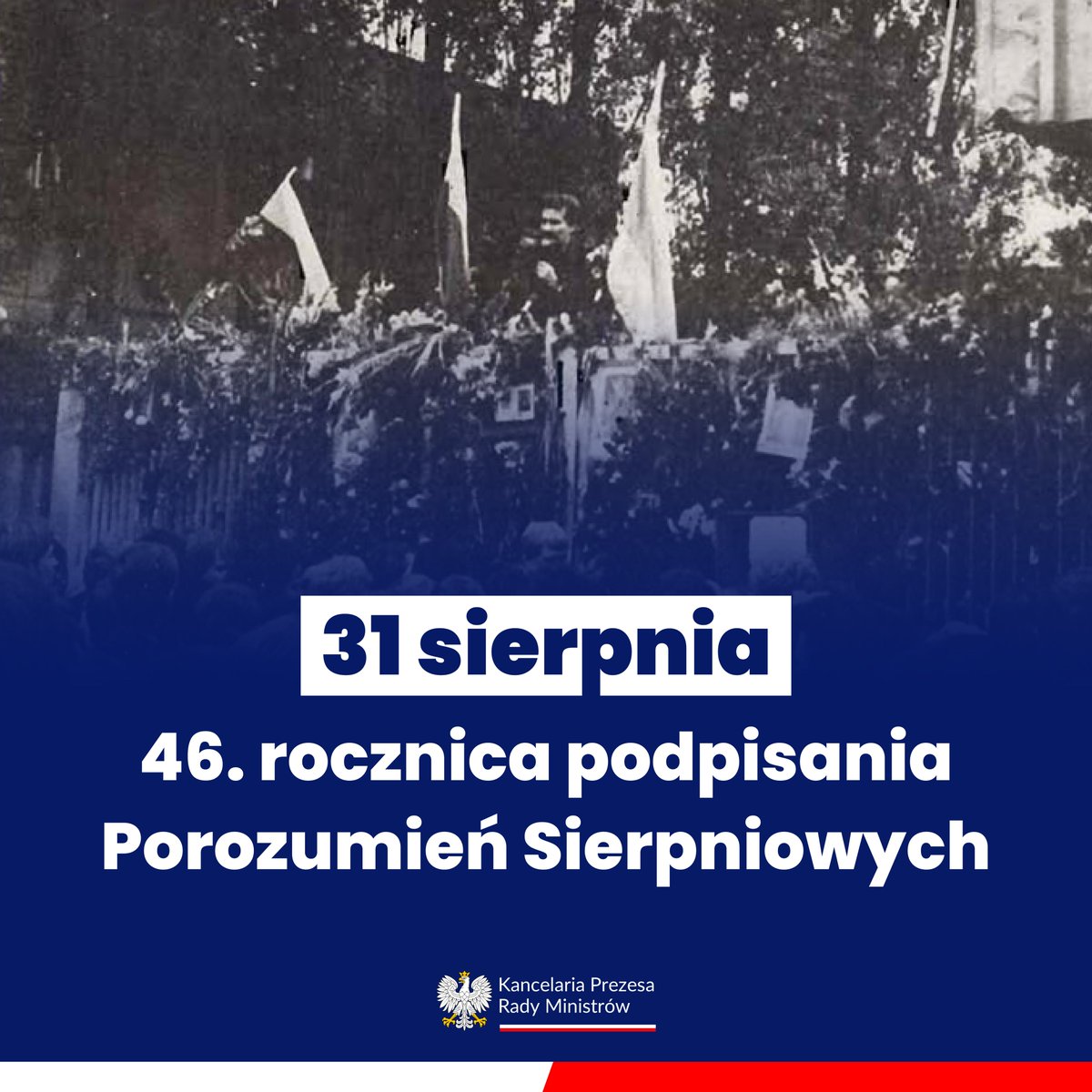 PremierRP's tweet photo. 🇵🇱 31 sierpnia 1980 roku podpisano Porozumienia Sierpniowe - wydarzenie, które stało się jednym z najważniejszych momentów na drodze Polski do wolności i przemian demokratycznych.

🤝 To symbol siły solidarności, odwagi i wspólnego działania milionów Polaków. Pamiętamy o tych, którzy upomnieli się o prawa pracowników, wolność i godność człowieka.

31 sierpnia - pamiętamy. 🇵🇱