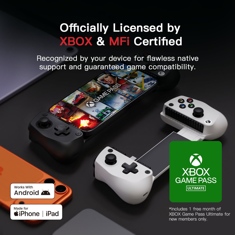 mygamesir's tweet photo. Introducing GameSir X5 Lite for XBOX.

✅Licensed by XBOX & MFi Certified (1 month of XBOX GAME PASS ULTIMATE included, for new members only)
✅GameSir™ Anti Stick-Drift Hall Effect Sticks
✅Swappable ABXY buttons
✅Ultra-light 145g & Ergonomic Design

Pre-order & learn more: https://t.co/xQFE8ktM1e

The XBOX 25th Anniversary Edition: https://t.co/OwMpBfk2cY