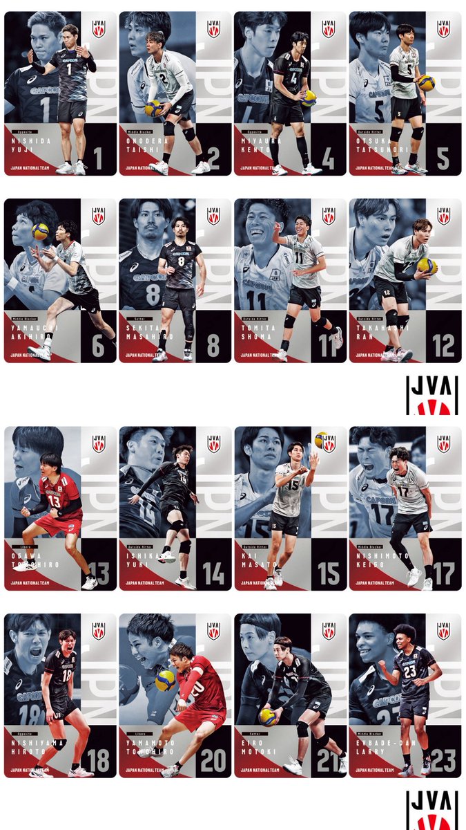 japancapsuletoy's tweet photo. 【JAPAN NATIONAL VOLLEYBALL TEAM 男子日本代表ver. ツインウエハース 2026】 
来週発売の食玩。
https://t.co/Z6NgYBgBm7 #pr https://t.co/lotBm7Z5E7