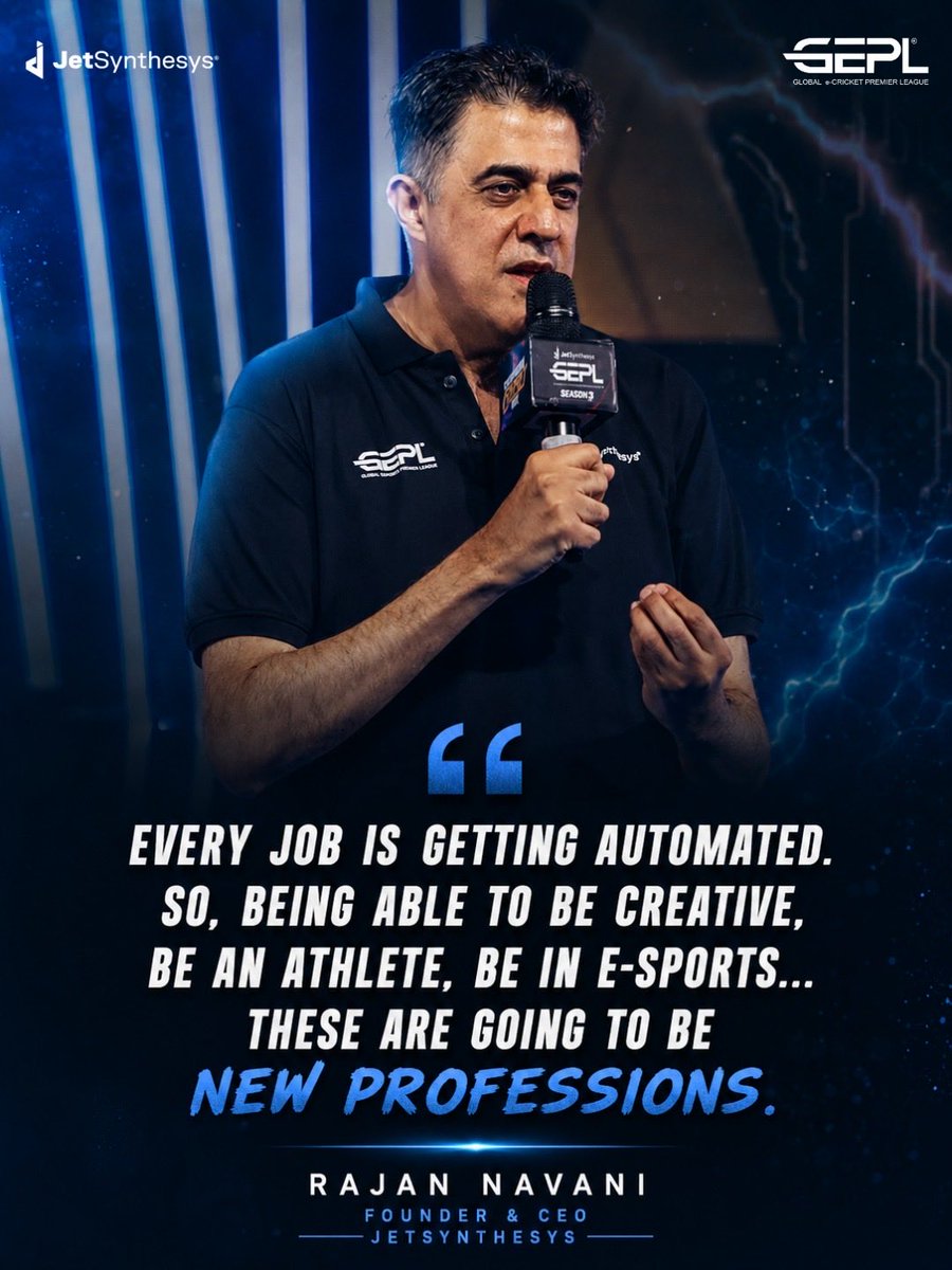 gepl_official's tweet photo. The future belongs to the ones redefining the arena. 🎮⚡️
Mr. Rajan Navani and Mr. Jogesh Lulla share their vision for the future of e-cricket and how gaming is evolving into a serious athletic career. 🙌🏻
#GEPL #EsportsIndia #FutureOfSports #eCricket #YehHumaraCricketHai https://t.co/cNAfh5hkuA