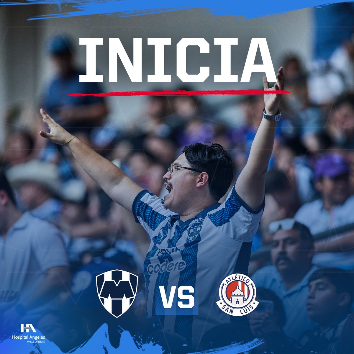 Rayados's tweet photo. 1' ⏱️ | Monterrey 0-0 San Luis | 

¡Arranca el partido!🔥¡A ganar, Pandilla!🇫🇮

@HospitalAngeles Valle Oriente https://t.co/a9R6DjPWL7