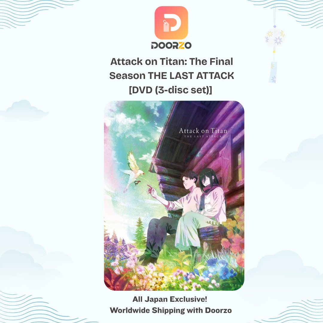 Doorzo_Service's tweet photo. Attack on Titan: The Last Attack 🕊️🌸 Japan Blu-ray
Shop from Japan with Doorzo
Link: https://t.co/bbmja895Ca
#AttackOnTitan #進撃の巨人 #TheLastAttack #AOT https://t.co/HlXfO7Ydyt