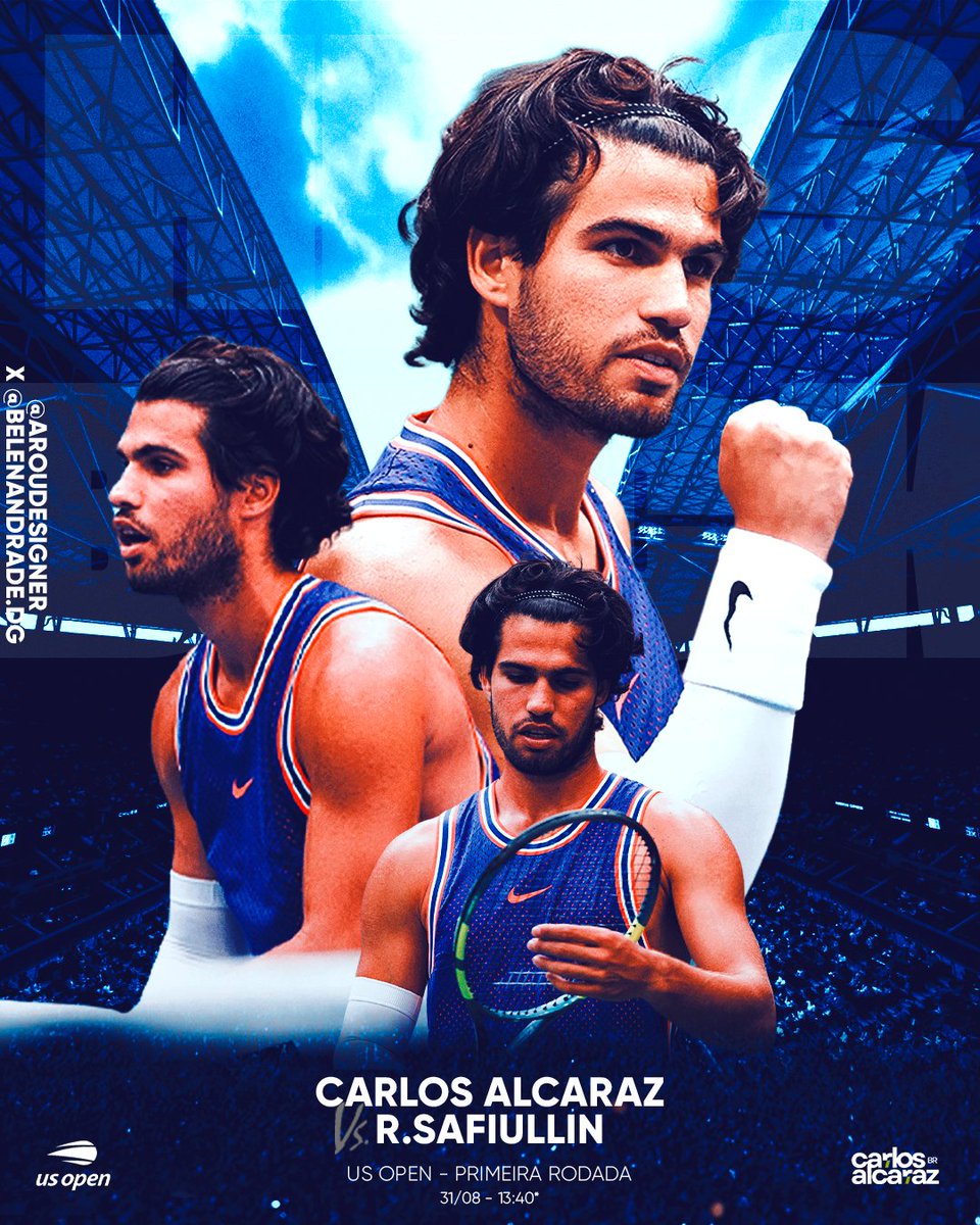 carlosalcarazbr's tweet photo. 🎾 Carlos Alcaraz fará sua estreia no US Open nesta segunda-feira, dia 31, após 4 meses fora da ATP!

🆚 Roman Safiullin
📍 Estádio Arthur Ashe
⏰ 13:40* (BRT) – Segundo jogo da quadra. 

Iremos fazer a cobertura completa em nossas redes sociais. https://t.co/YopwKaUTqk