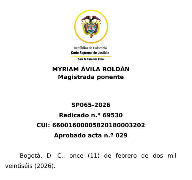 Juanpgdefensa's tweet photo. SP065-2026 · CSJ Sala de Casación Penal (rad. 69530). El delito de violación de datos personales.

Cinco estudiantes. Notas adulteradas. Silencio. Y una absolución que enseña dónde termina lo ético y dónde empieza lo penal. https://t.co/uZaIUCBVum
