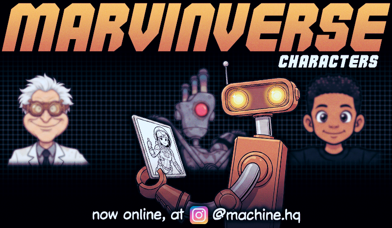 arg_machine's tweet photo. You have met some already, now meet a few more: new Marvinverse character previews! Now at https://t.co/gKUvdf5JVP

#SciFi #SF #Cars #Robot https://t.co/7GQnG3zFlL