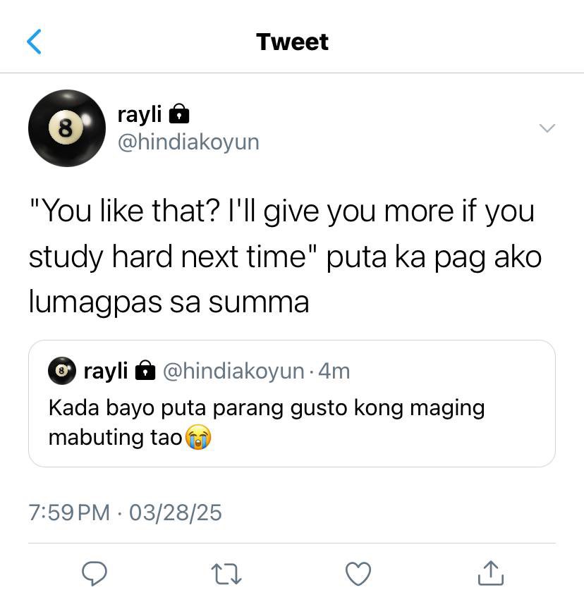SNJYWNST's tweet photo. Ganitong motivation lang tatalab saken https://t.co/B8AFaPjkhA