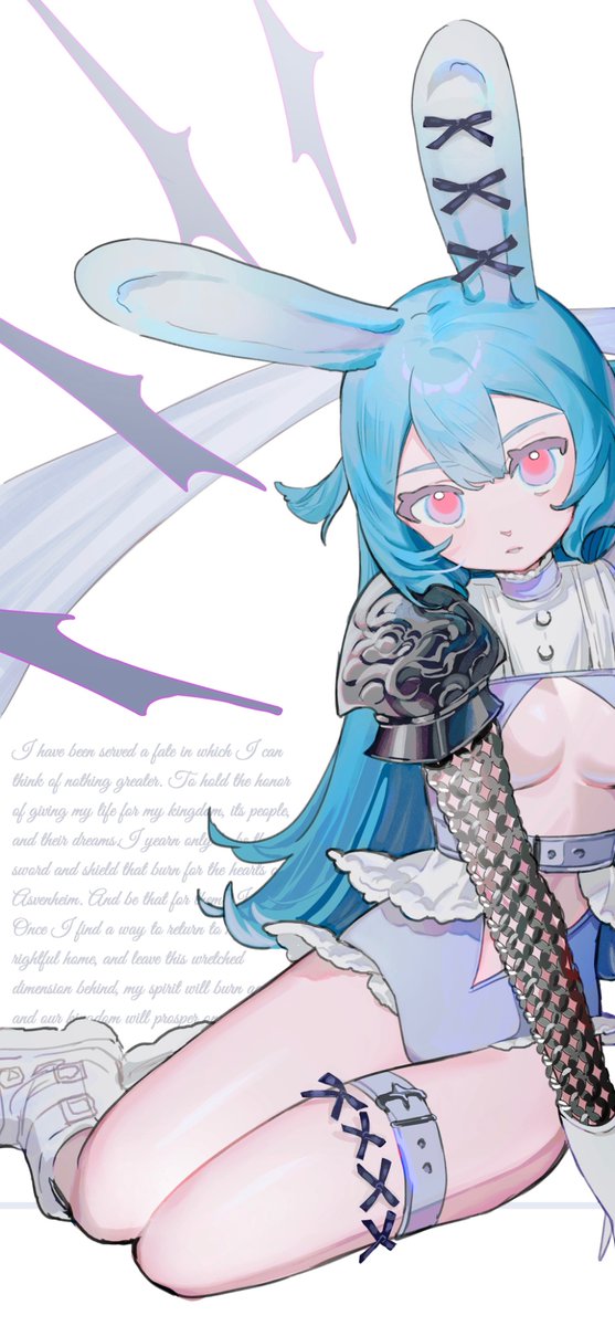 _klaeia's tweet photo. bunny knight Shio #klaeiaOCs https://t.co/f1QQRvAUiq