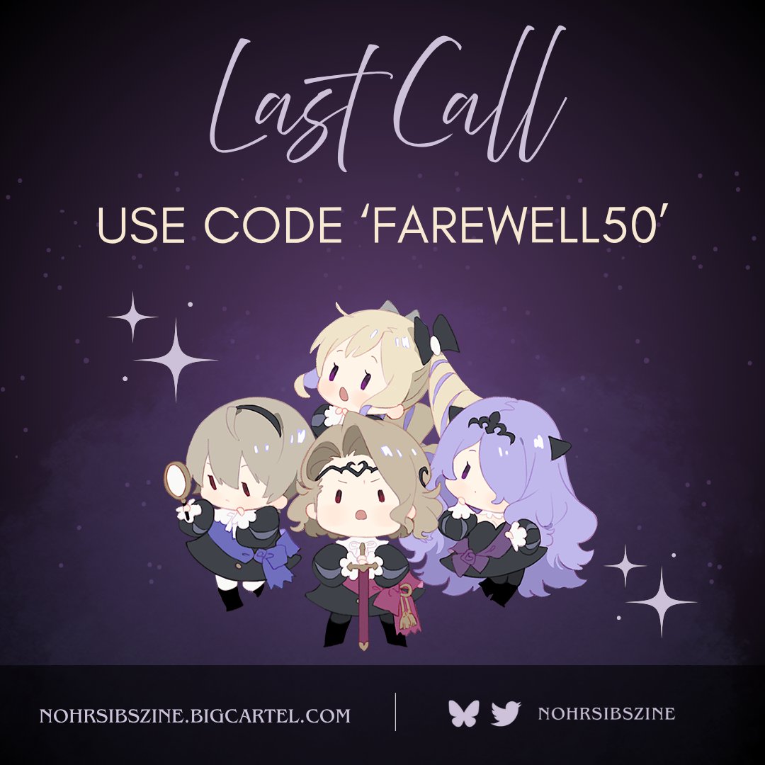 nohrsibszine's tweet photo. ‼️LAST CALL‼️
Everything must go! Take 50% off your ENTIRE PURCHASE when you use the code FAREWELL50 at checkout! 

🛒 https://t.co/4BKnQ5YDKh https://t.co/TDIbgFMCXx
