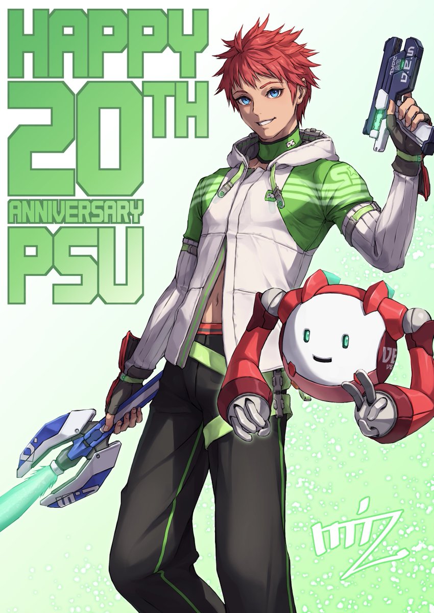 sega_pso2's tweet photo. ﾟ+.*.｡･････････････････････｡ﾟ+
『#PSU』祝20周年🎉
ﾟ+..｡･･････････････････...｡*ﾟ+

本日、『ファンタシースターユニバース』は
PlayStation®2版とWindows版の日本発売から20周年を迎えました✨
「グラール太陽系」シリーズを愛してくださったガーディアンズの皆さまへ、心より感謝申し上げます！

20周年を記念し、特設サイトに当時『PSU』開発に携わっていた
「酒井智史」（当時ディレクター）からのメッセージと、「水野 暁一」先生よりお祝いイラストを掲載しております。
https://t.co/ukhzkzD6Wx

これからも皆さまとともに歩み続けられるよう努めてまいります。
今後とも『ファンタシースター』シリーズをよろしくお願いいたします！
#NGS
