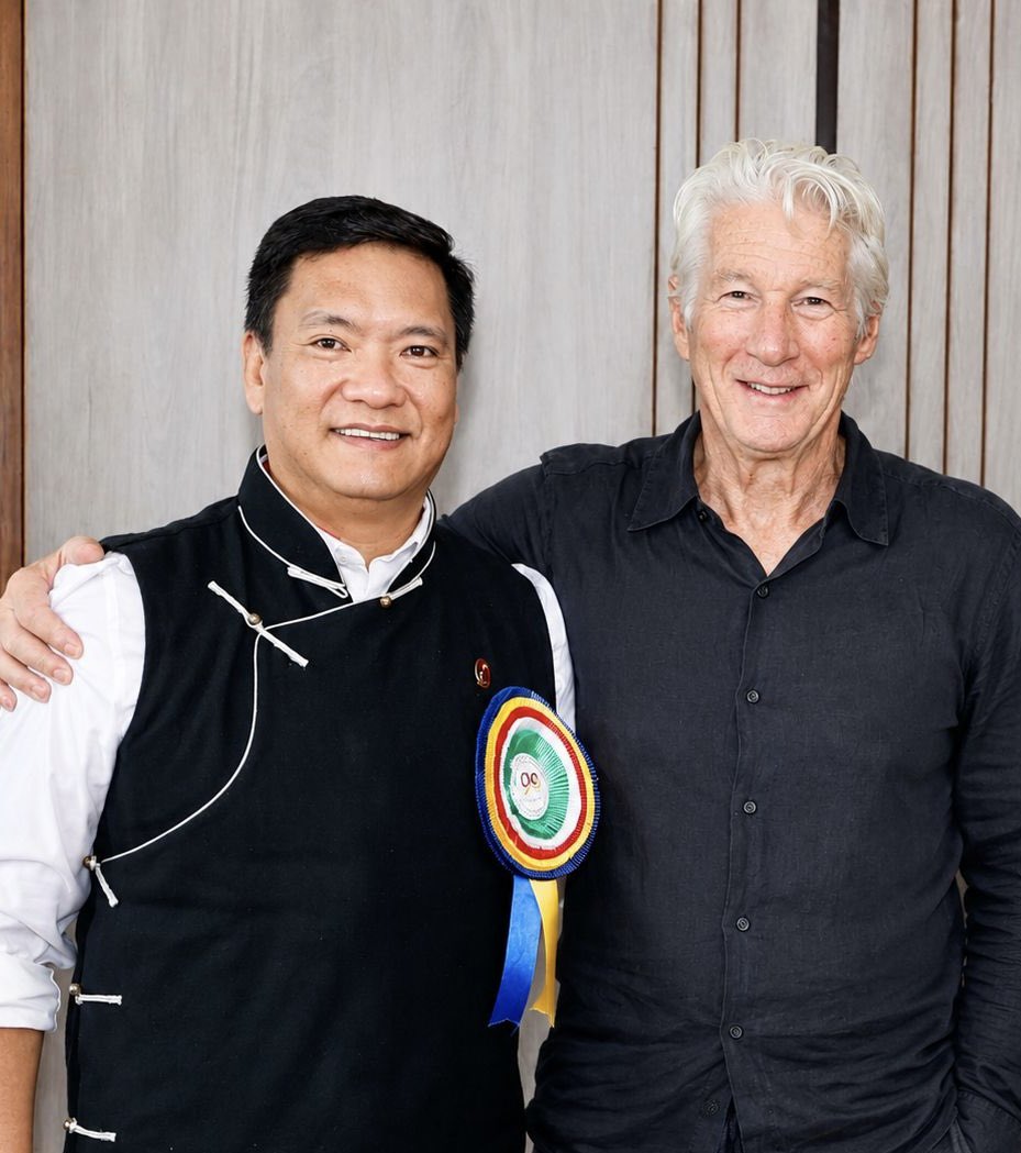 PemaKhanduBJP's tweet photo. Happy Birthday to Richard Gere. Beyond his remarkable career in cinema, his journey has been shaped by spirituality, humanitarian work and a deep concern for human dignity. May Lord Buddha’s blessings be with him always, bringing him good health, long life, peace, wisdom and happiness. 🙏