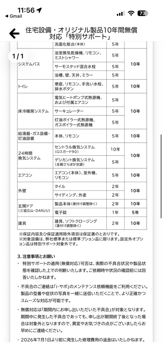 hit_ismart's tweet photo. 一条工務店の保証期間延長『特別サポート』はかなり熱い！

オリジナル商品に限るけど、10年に延長はかなりありがたい。

対象者などは限られるけど、これは嬉しいお知らせ！

ハニカムシェードとか壊れるもんね。
自動で動くのでアフター依頼中。

電子錠は5年なのは注意！ https://t.co/fJJvcQEHFX