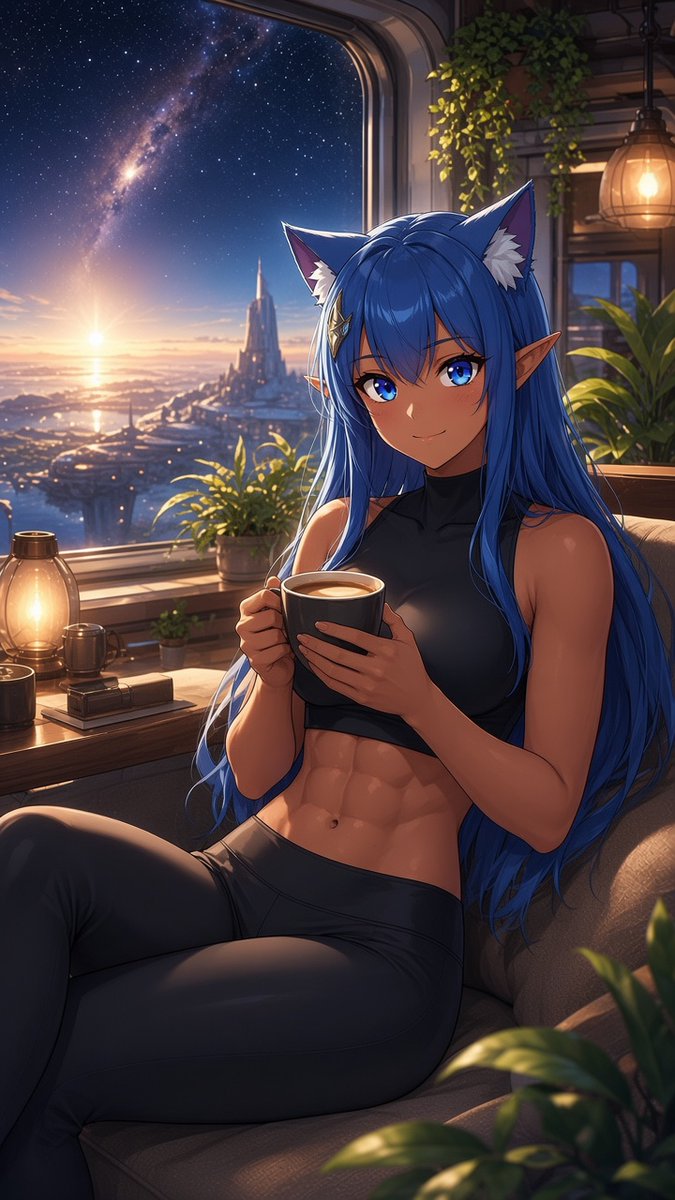Nyxi7777's tweet photo. Good morning, Earthlings! ☕🌍✨

Coffee in the holographic room, Earth's beautiful city outside. Today's mission: solving the mysteries of Erebos-9! 🌌🔍

おはようございます！💙

#GoodMorning #Nixie #Erebos9 https://t.co/c2cXJ0moOu