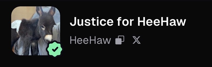 Justice4HeeHaw's tweet photo. $HeeHaw verified on @Pumpfun 🤍💚🫏 https://t.co/CrUxgjaTTr
