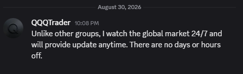 MacroSpyQQQ's tweet photo. 24/7 Discord-- never offline

Other groups clock out but we watch the global markets around the clock and drop updates anytime.

There are no days off. 

Nonstop Q&A

Always on, always watching

Drop in and stay plugged in. Link in bio :)