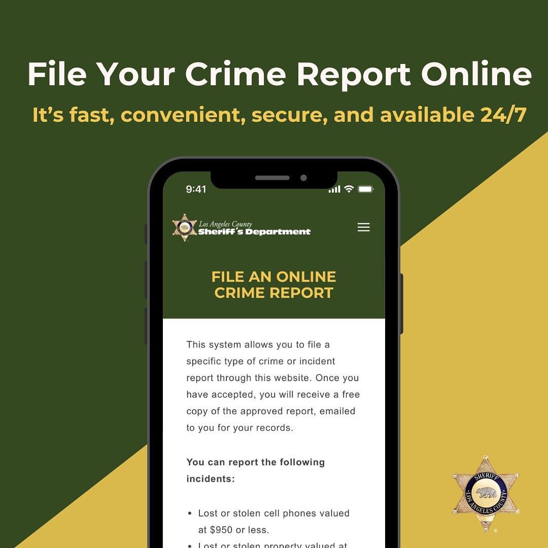 WehoCares's tweet photo. 📢 #WeHo: Save time by reporting certain crimes and incidents online through the Los Angeles County Sheriff’s Department’s Online Report Tracking System (SORTS). Quick, easy, and available 24/7 via the West Hollywood Sheriff’s Station.

🔗 https://t.co/EIYerZMpE4 https://t.co/i9rCRN9gaB