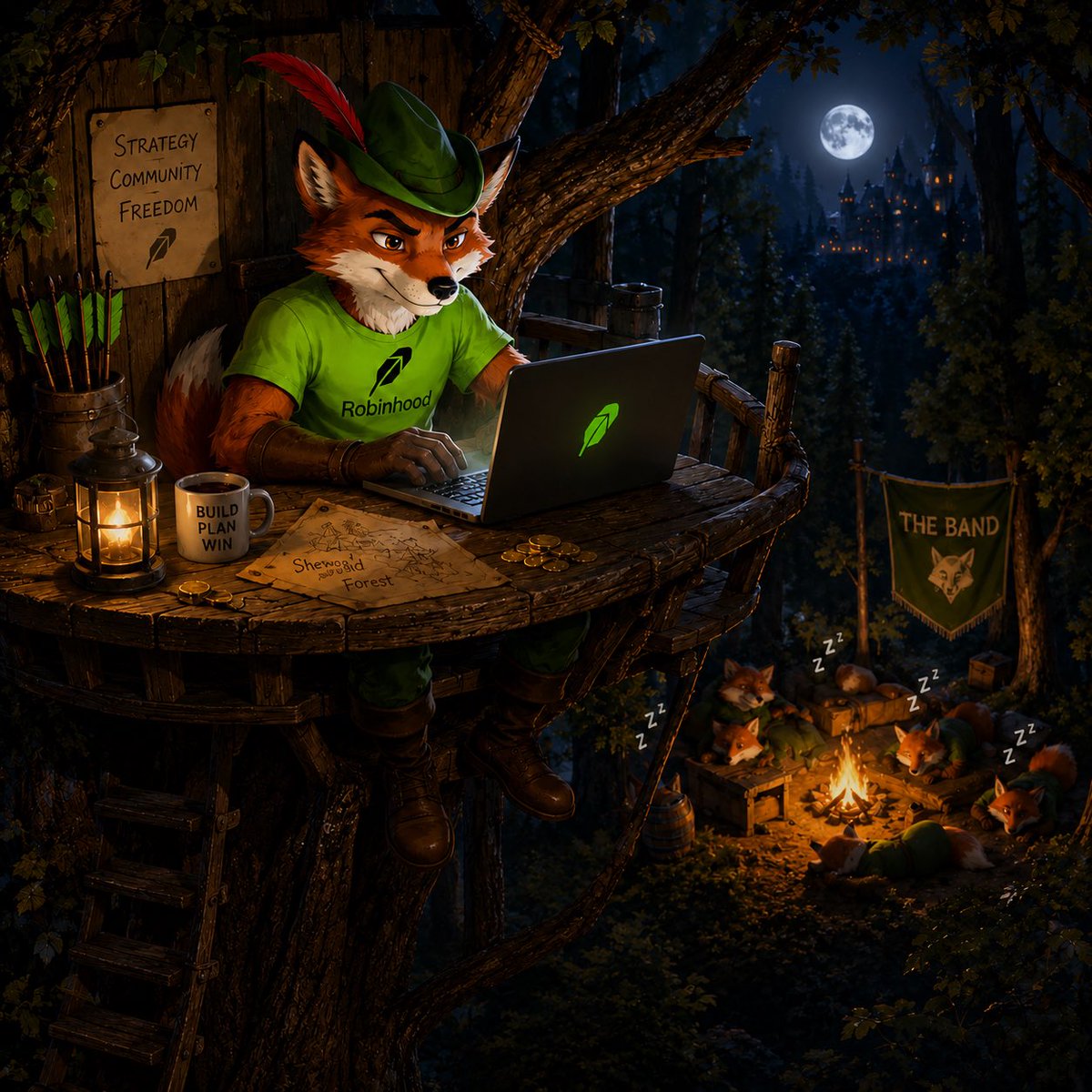 _RobinHoodMeme's tweet photo. While the market sleeps…
 
The band keeps building.
 
$HOOD 🦊🏹🌕 https://t.co/ZARcNV509S