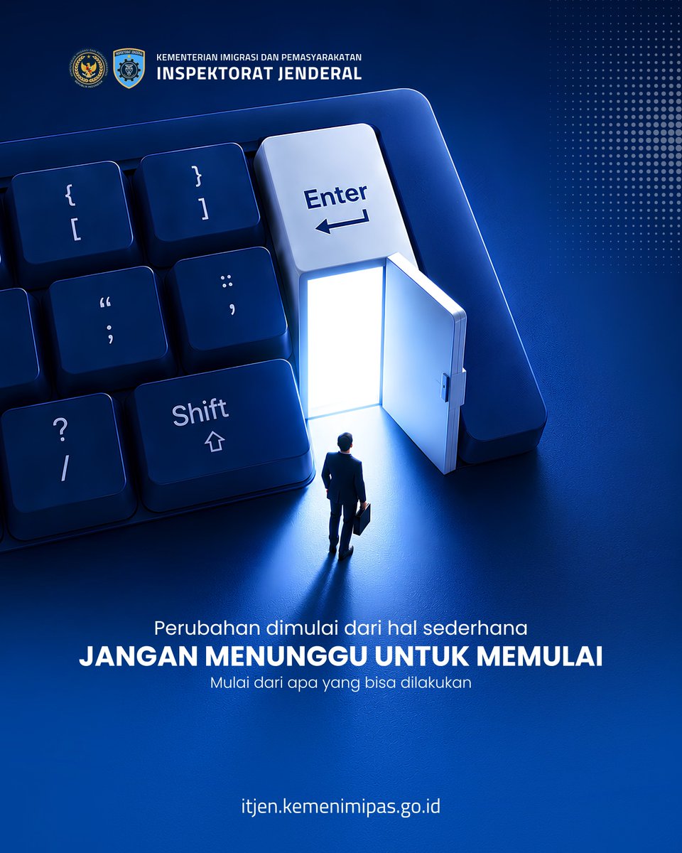 itjen_imipas's tweet photo. Setiap langkah dalam bekerja selalu memiliki arti.

Mulailah dari langkah sederhana
Mulailah dari diri sendiri
Mulailah dari apa yang bisa kita lakukan hari ini
Karena Setiap Langkah Membawa Makna

#InspektoratJenderal #ItjenKemenimipas #Kemenimipas #Pengawasan #BersamaMelangkah https://t.co/j1CUsrYDBU